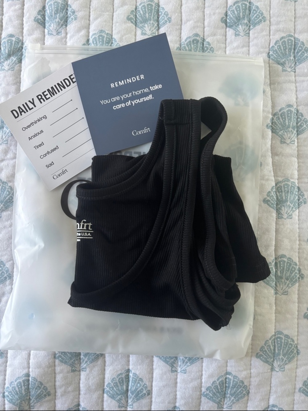 Comfrt Black Ribbed Tank - Picture 2 of 3